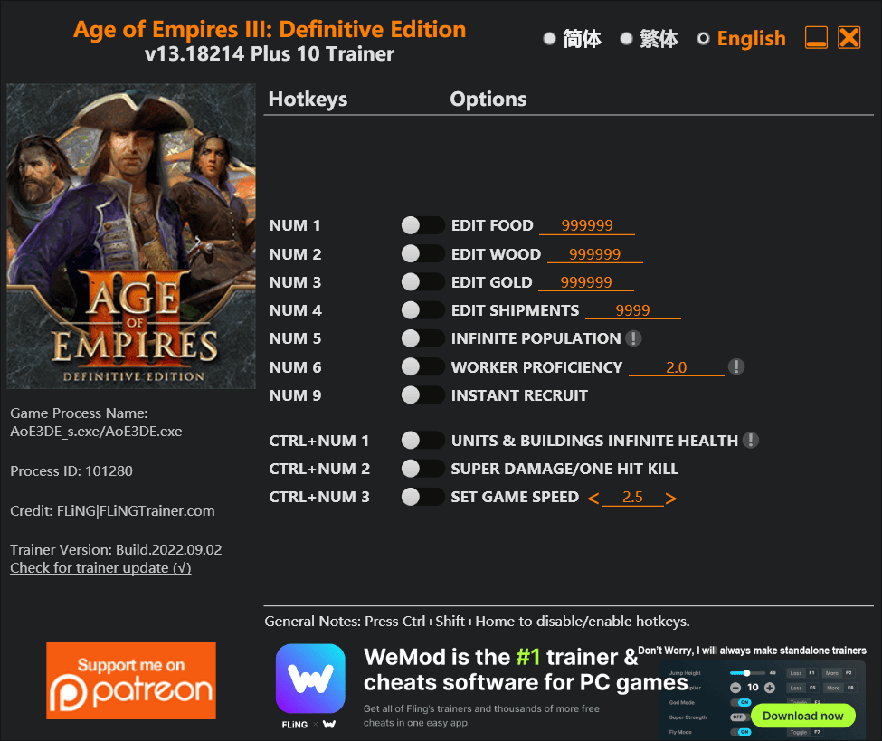 Age of Empires III Definitive Edition Trainer