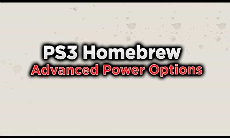 PS3 Homebrew Advanced Power Options v1.11