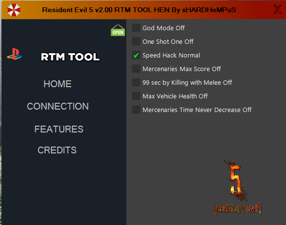 Resident Evil 5 RTM Tool v2.00 Hen