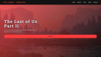 Website Template Gamer Gratis: responsivo e dark mode de jogos