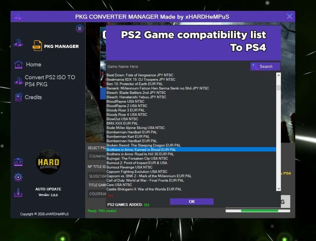 PKG Converter Manager – Best Tool to Convert PS2 ISO to PS4 PKG Easily